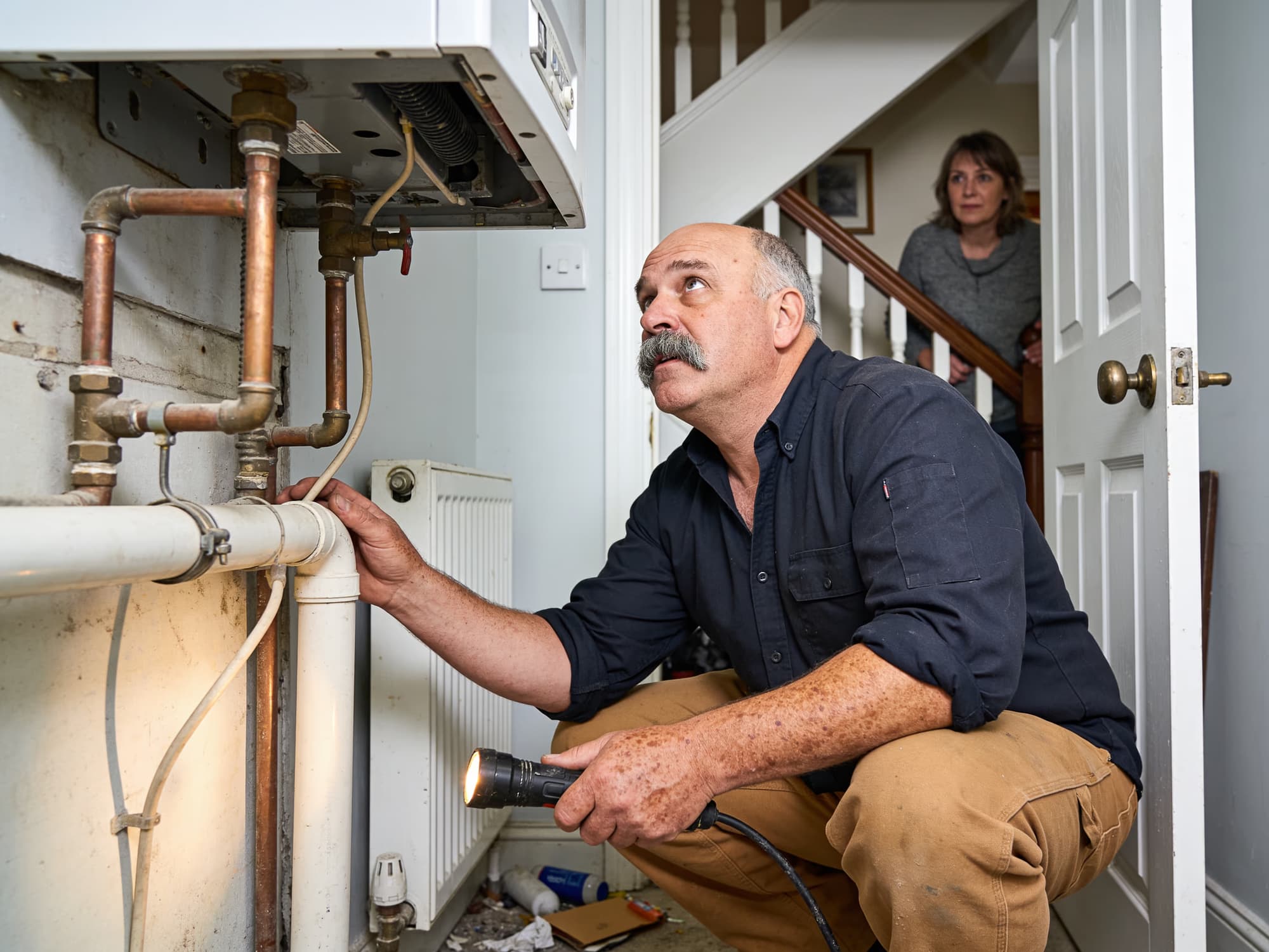 Illustration (AI-generated): Plumbing inspection